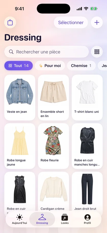 Aperçu de l’interface Dressing présentée par Vestly