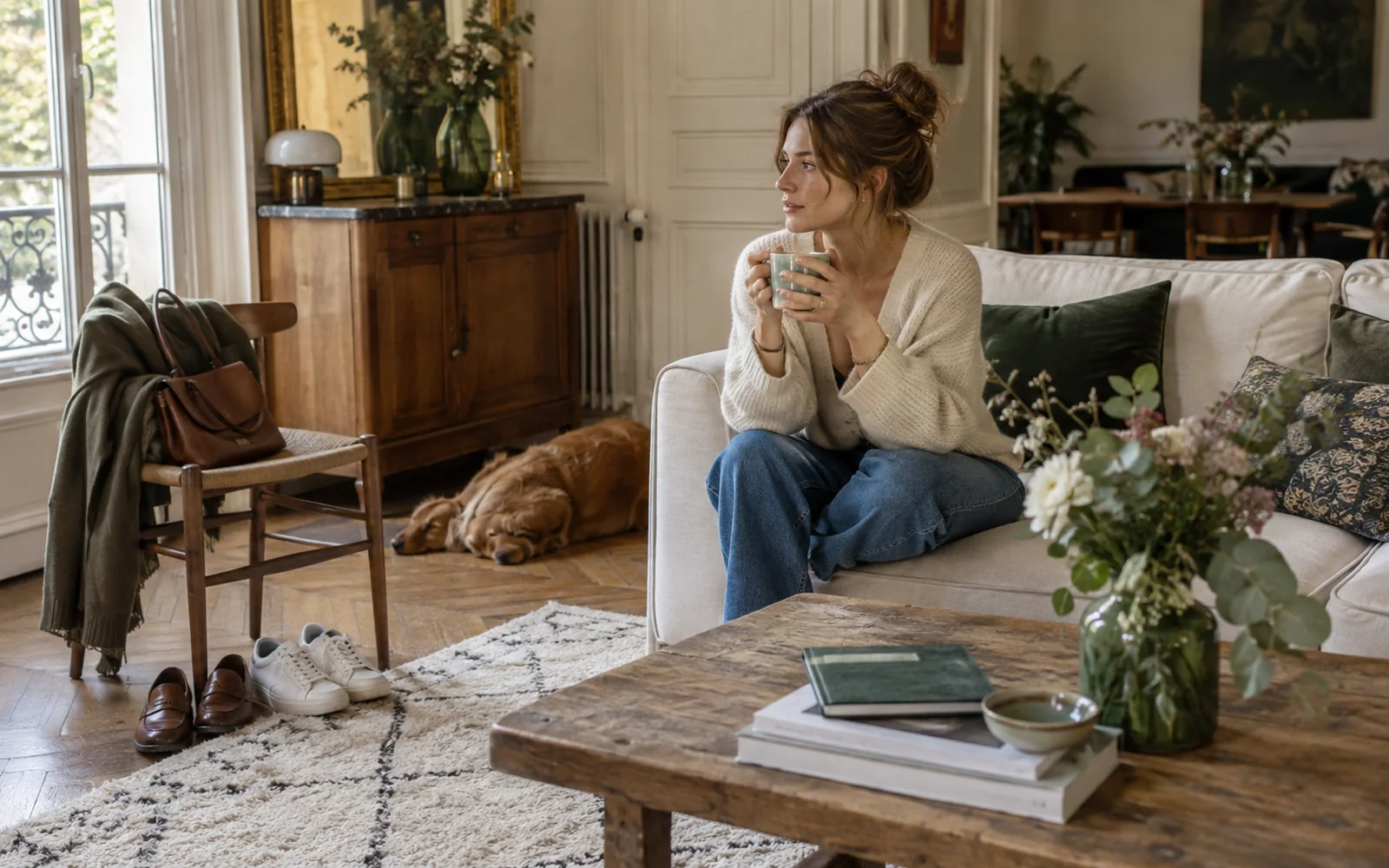 Vêtements et détails pour une tenue de télétravail qui sort aussi de chez vous
